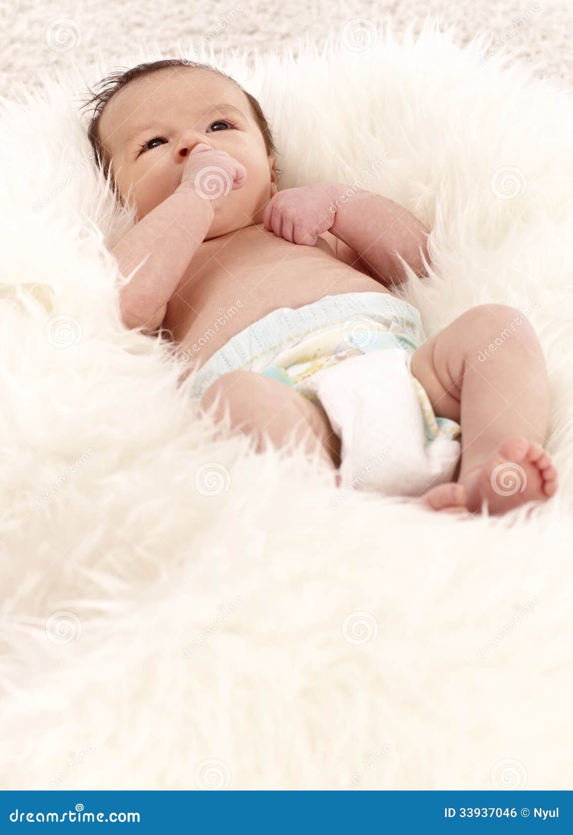 Newborn Baby Lying On Back Stock Photo Image Of Full 33937046
