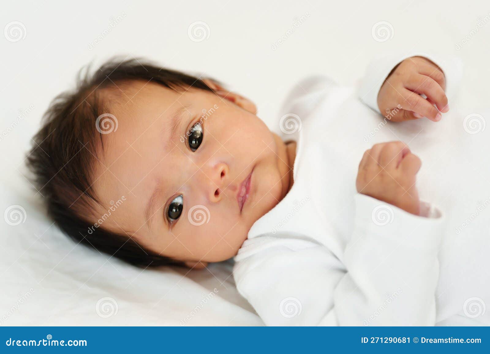 Newborn Baby Lying on a Bed Stock Image Image of newborn, background