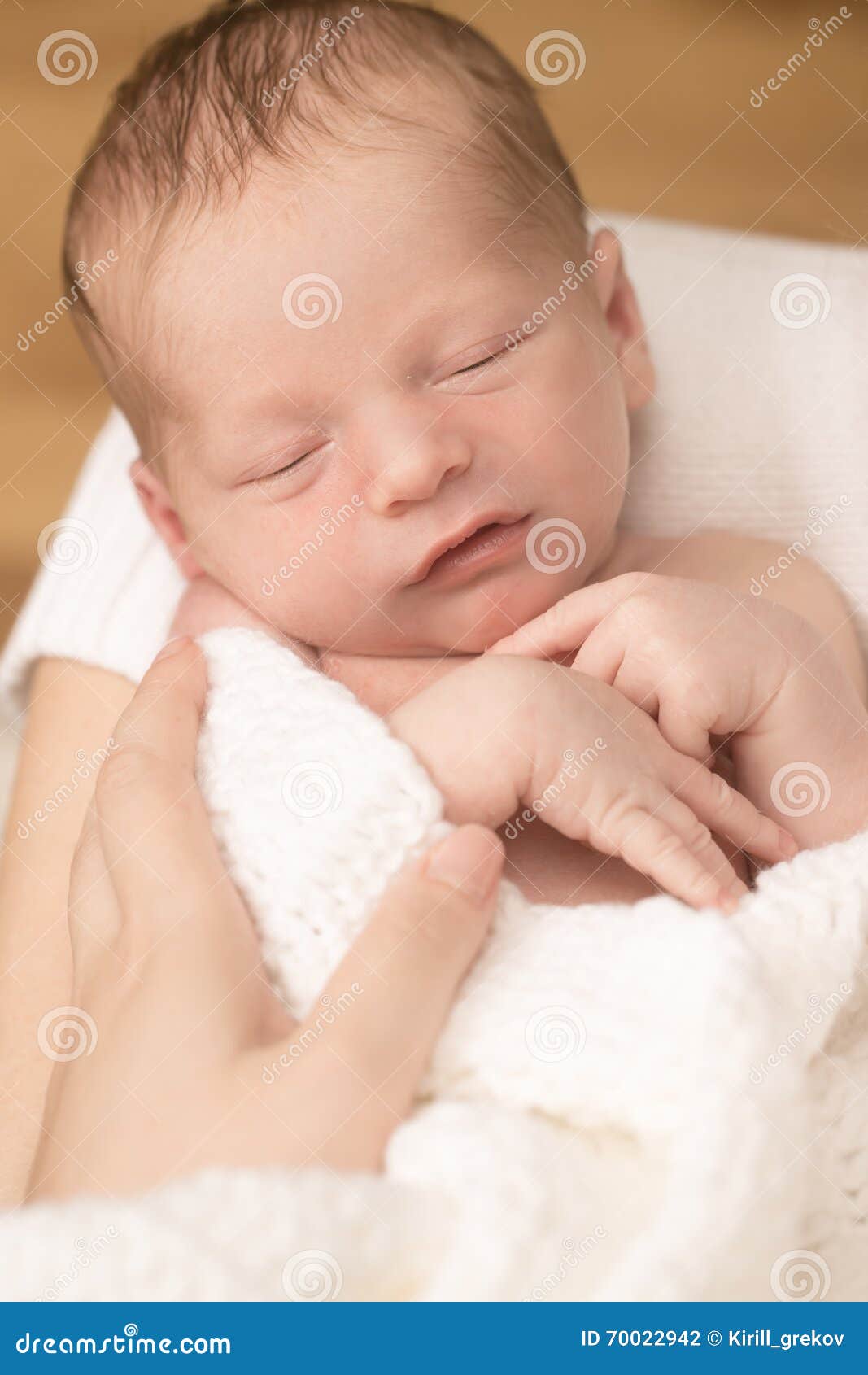 Newborn Baby Sleeping on Sheet Stock Photo Image of hair, calm 70022942