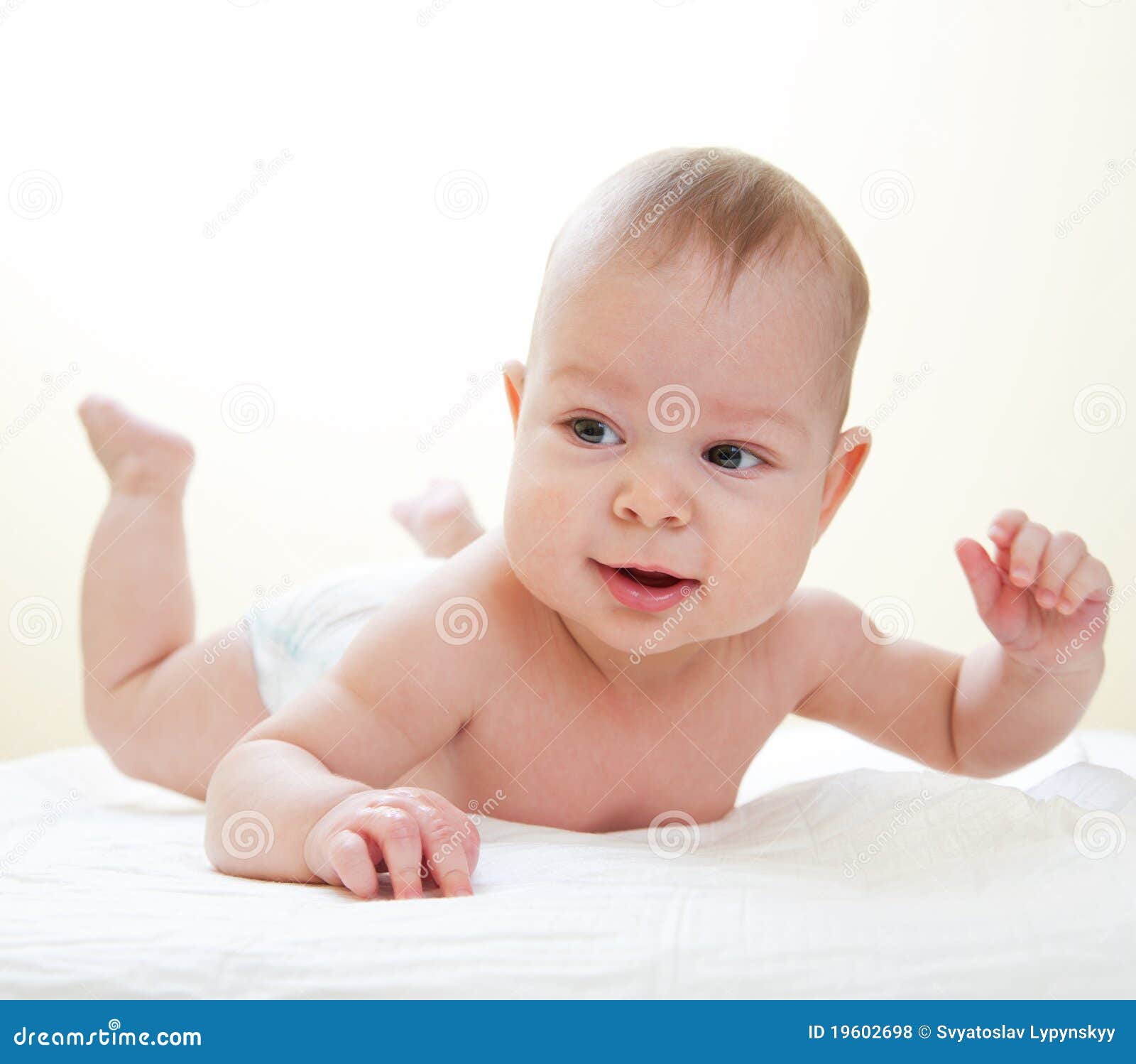 Newborn baby on towel stock photo. Image of beauty, innocent 19602698