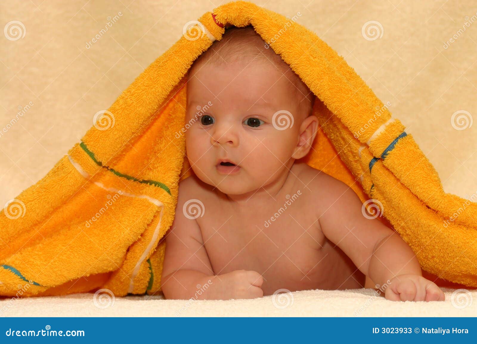 Newborn after bath stock image. Image of nose, life, innocence - 3023933