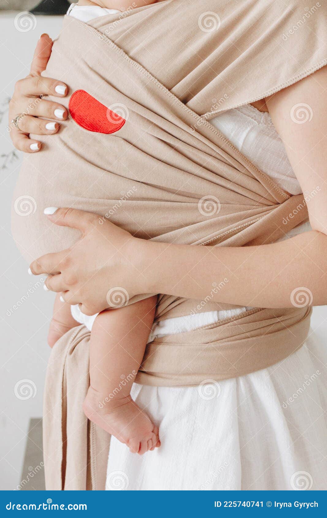 Newborn Child Sleeping in Sling Stock Image Image of people, protect