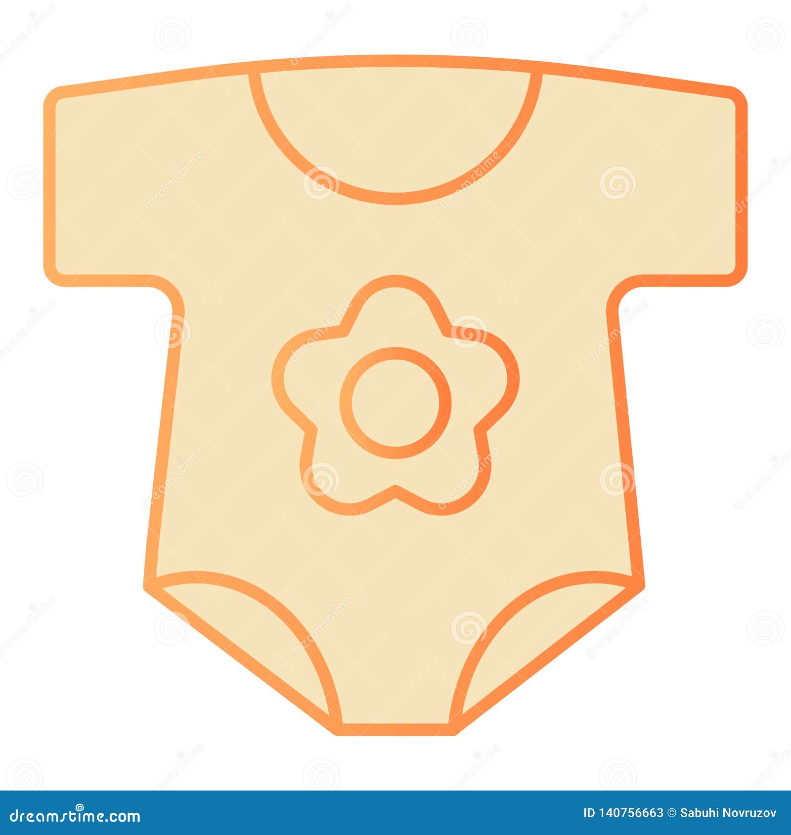 Newborn Clothes Flat Icon. Baby Suit Orange Icons in Trendy Flat Style ...