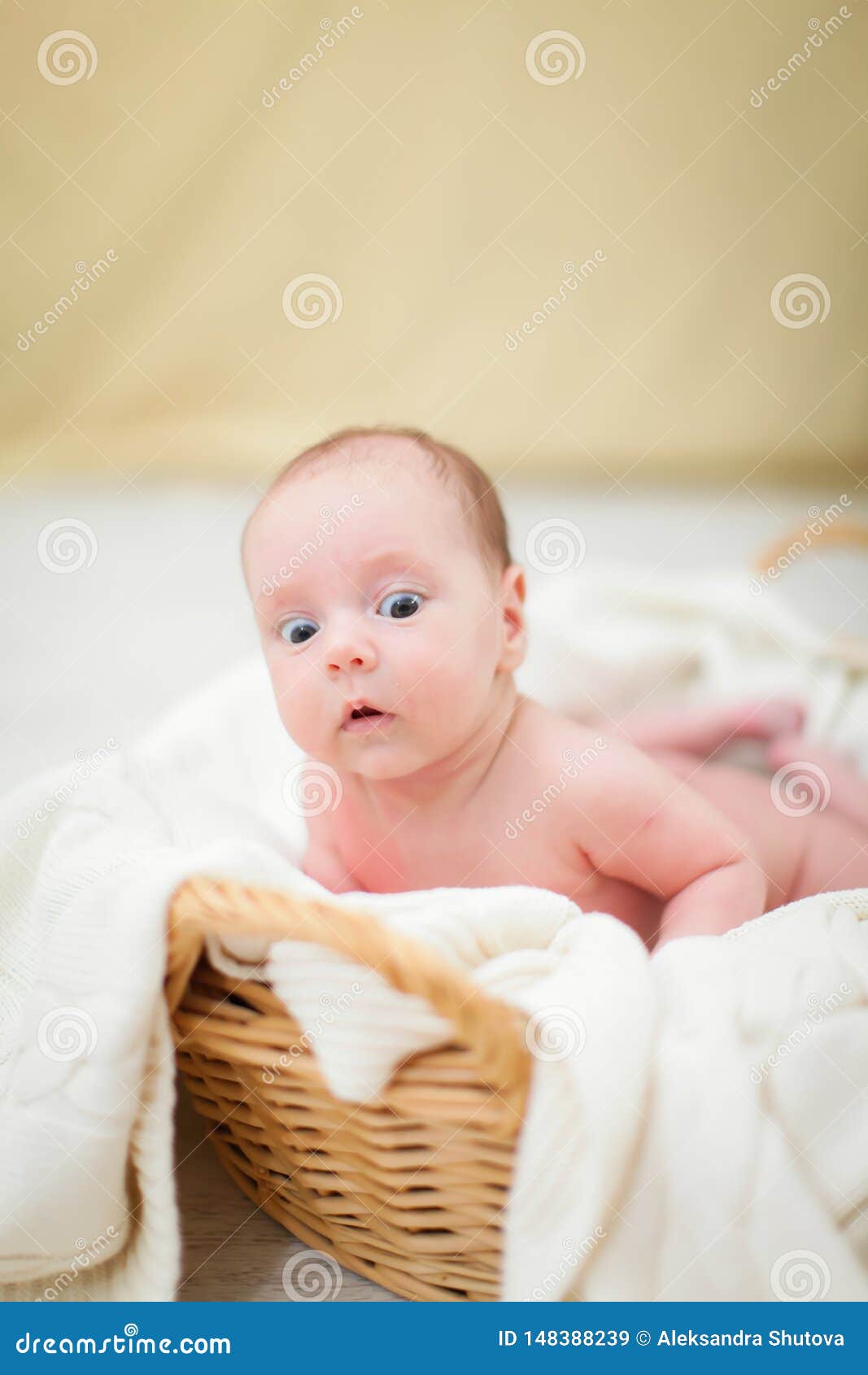 Happy Naked Baby Isolated On White Stock Photo (Edit Now 