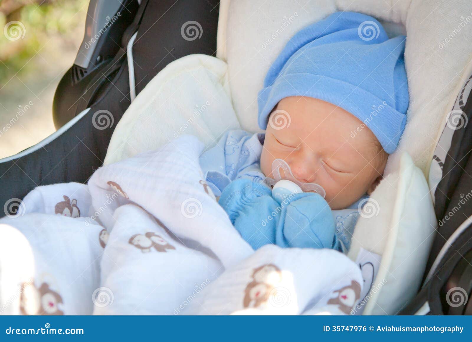 newborn baby in stroller