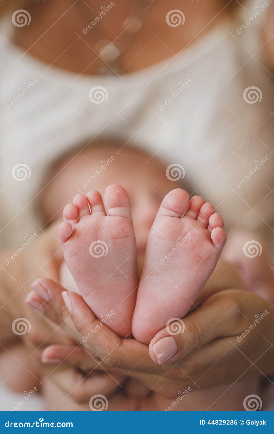 The Newborns Legs In Gentle H
