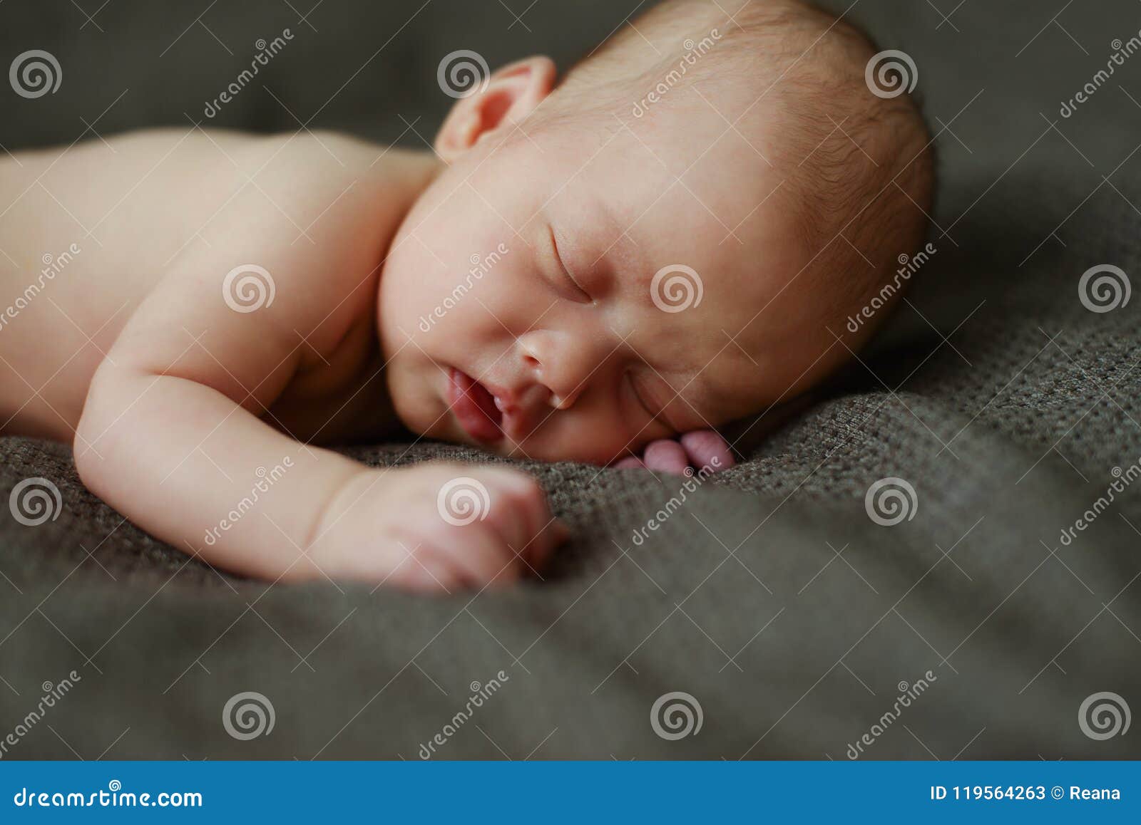 Newborn is sleeping stock image. Image of friend, calm 119564263