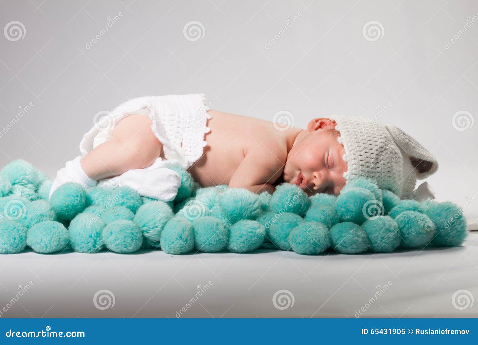 Newborn is Sleeping on His Stomach. Stock Image Image of life