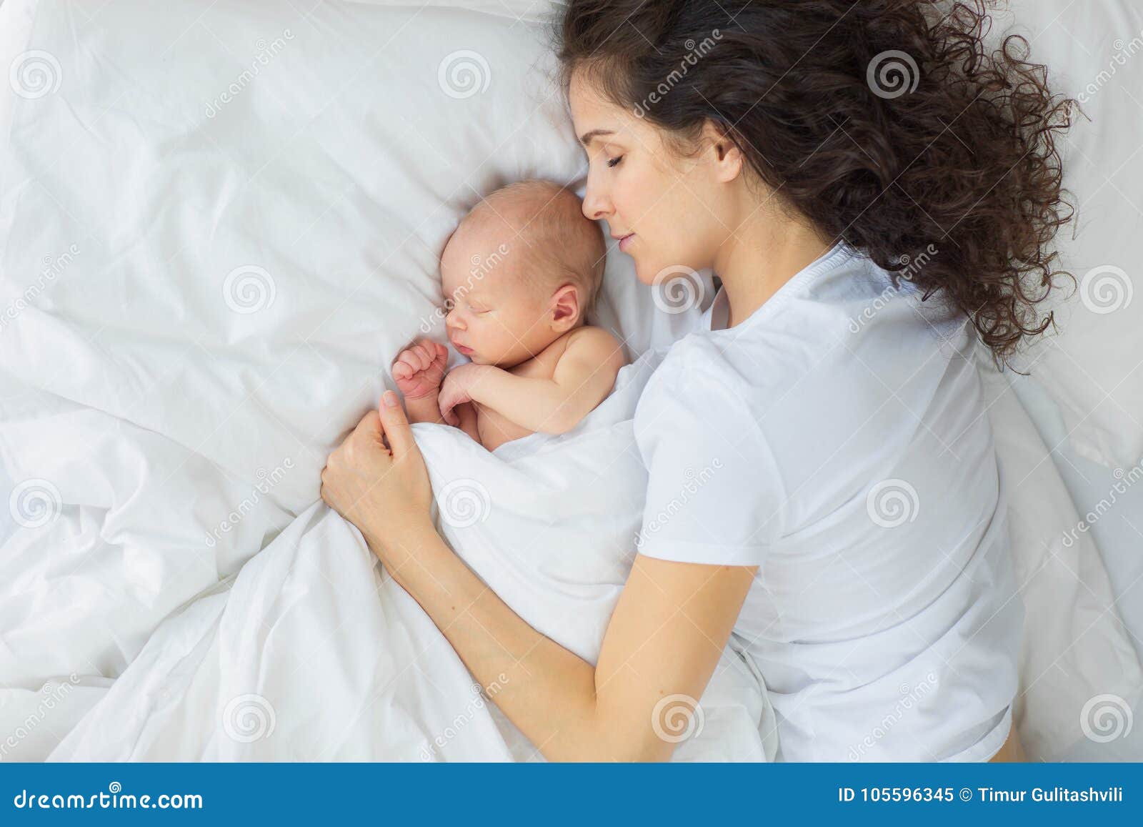 The Newborn Sleeps with the Mother. Stock Image Image of mother