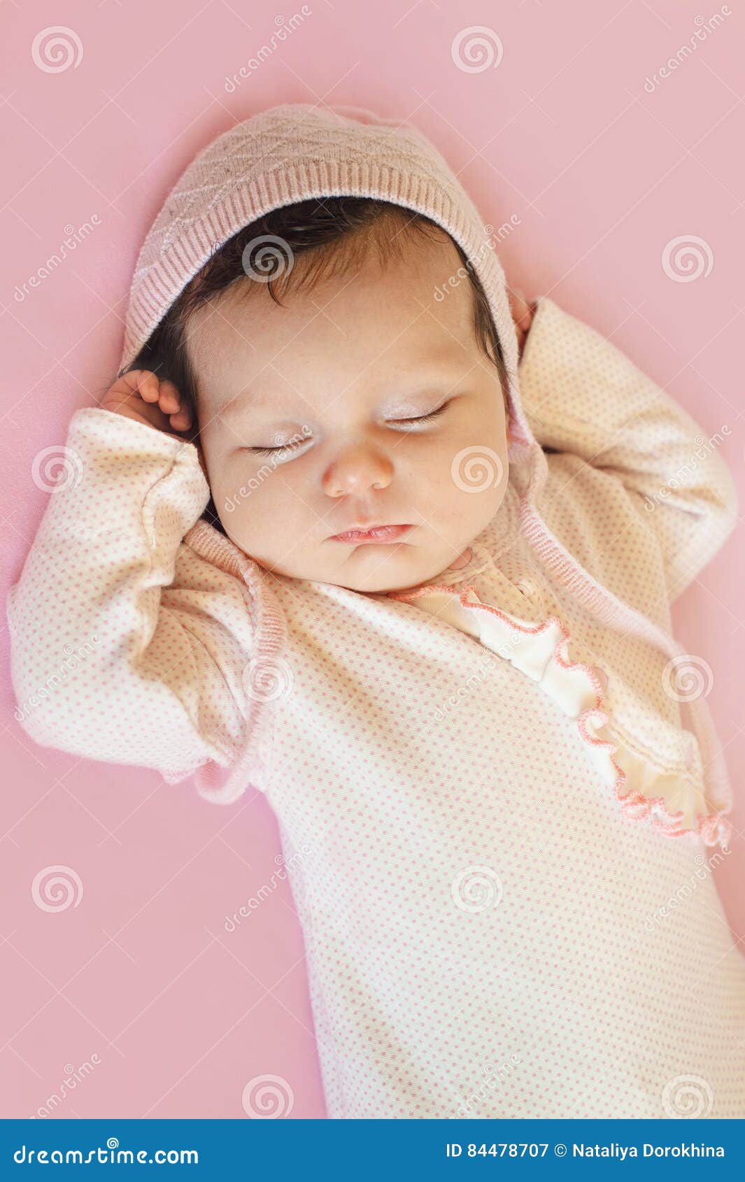 Newborn Sweet Cute Baby Girl Face Sleep Stock Image - Image of ...