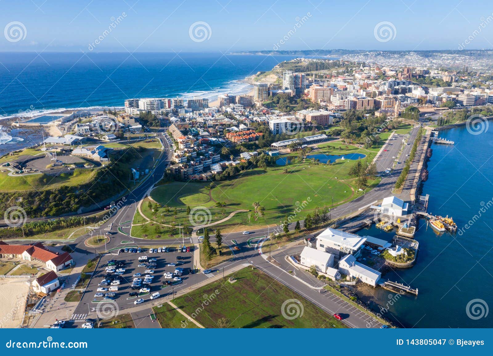 newcastle australia - aerial view of city