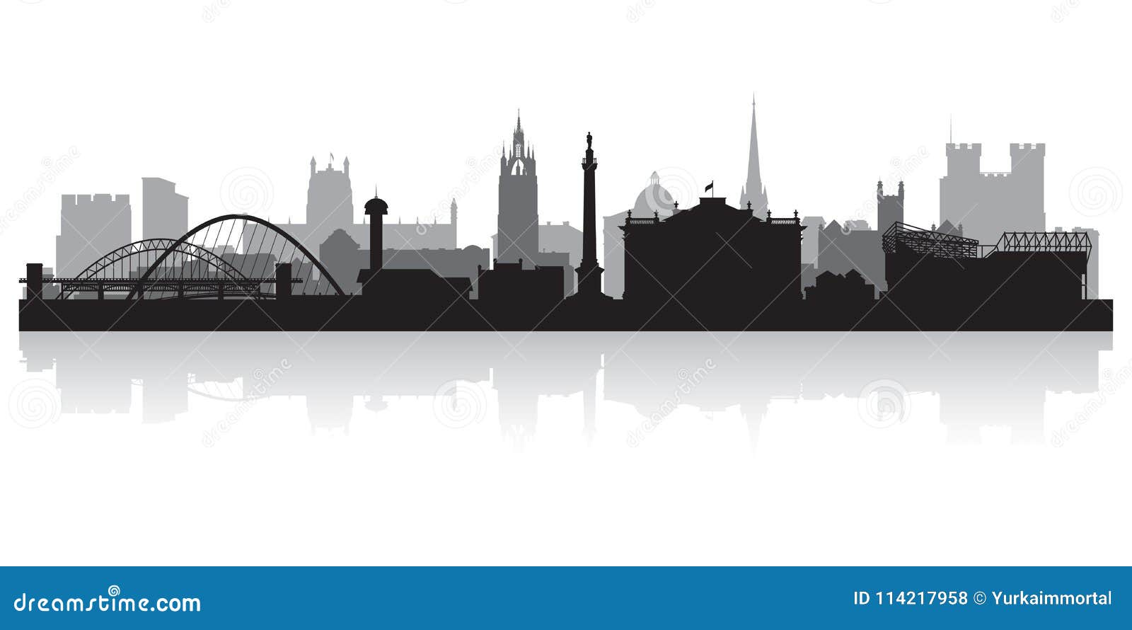 newcastle england city skyline silhouette