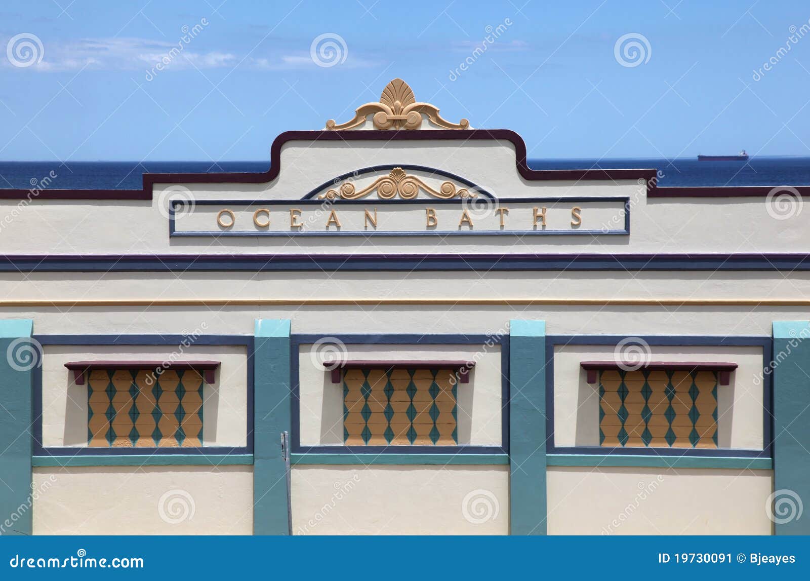 Newcastle Ocean Baths Aerial View. Newcastle NSW Australia Stock