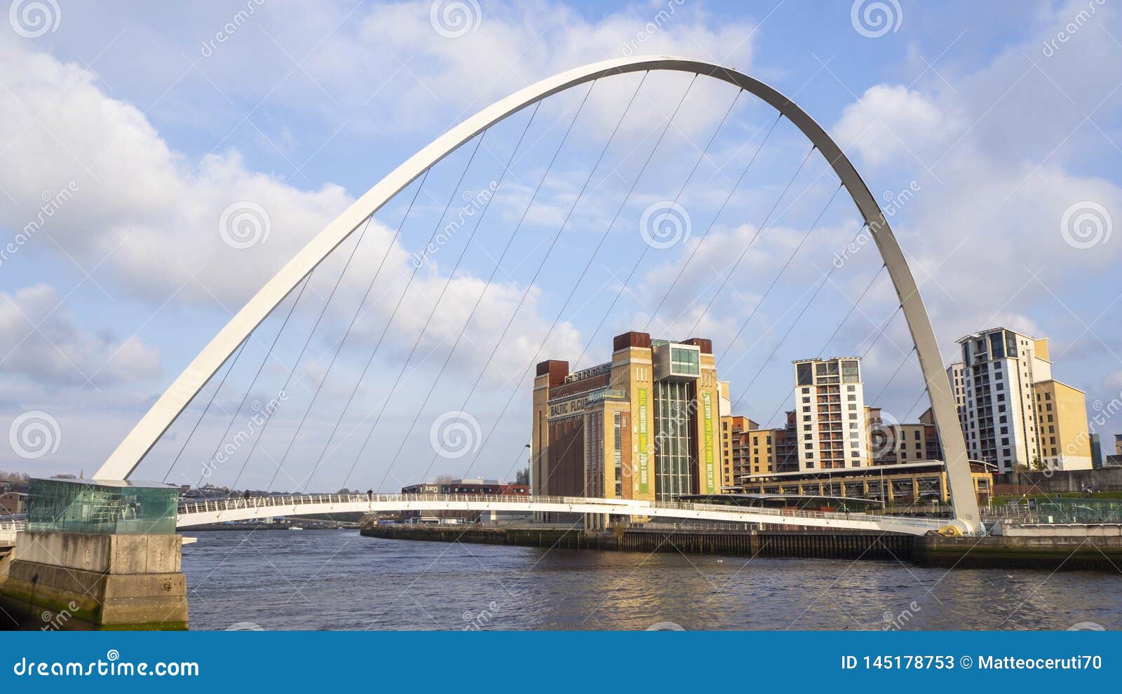 Gateshead Millennium Bridge Newcastle England City Skyline The Quayside ... 
