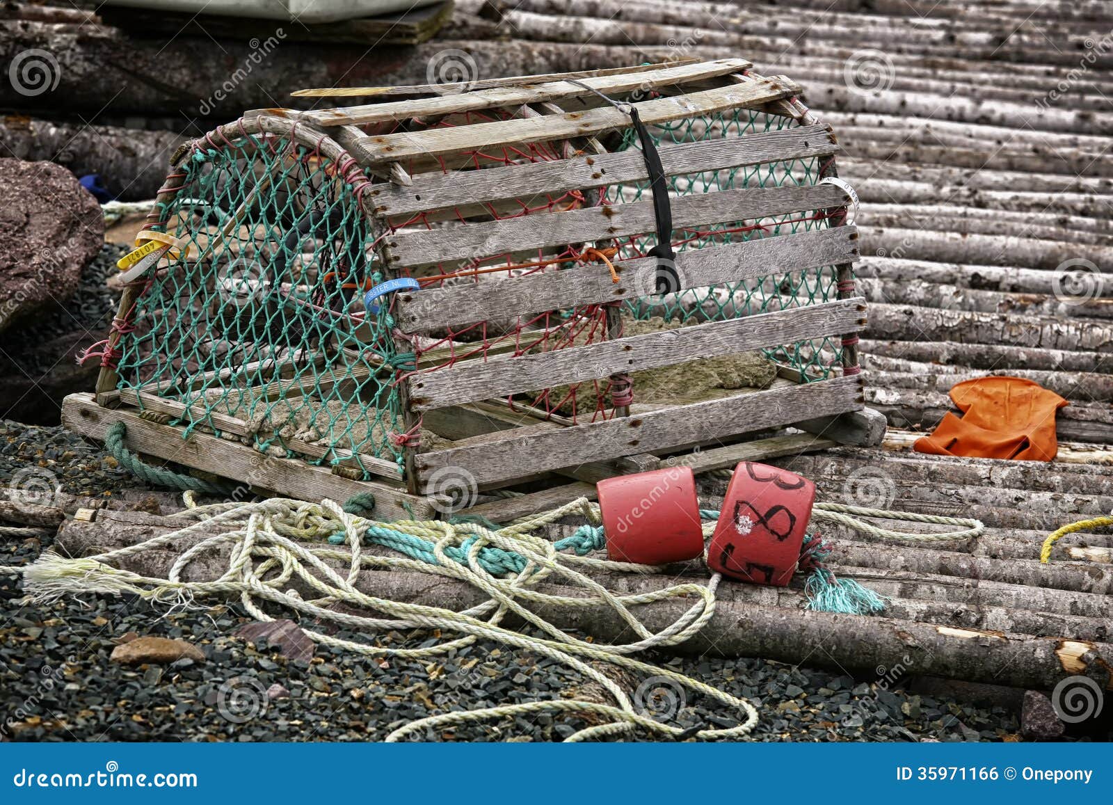 Newfoundland Lobster Trap stock photo. Image of wharf - 35971166