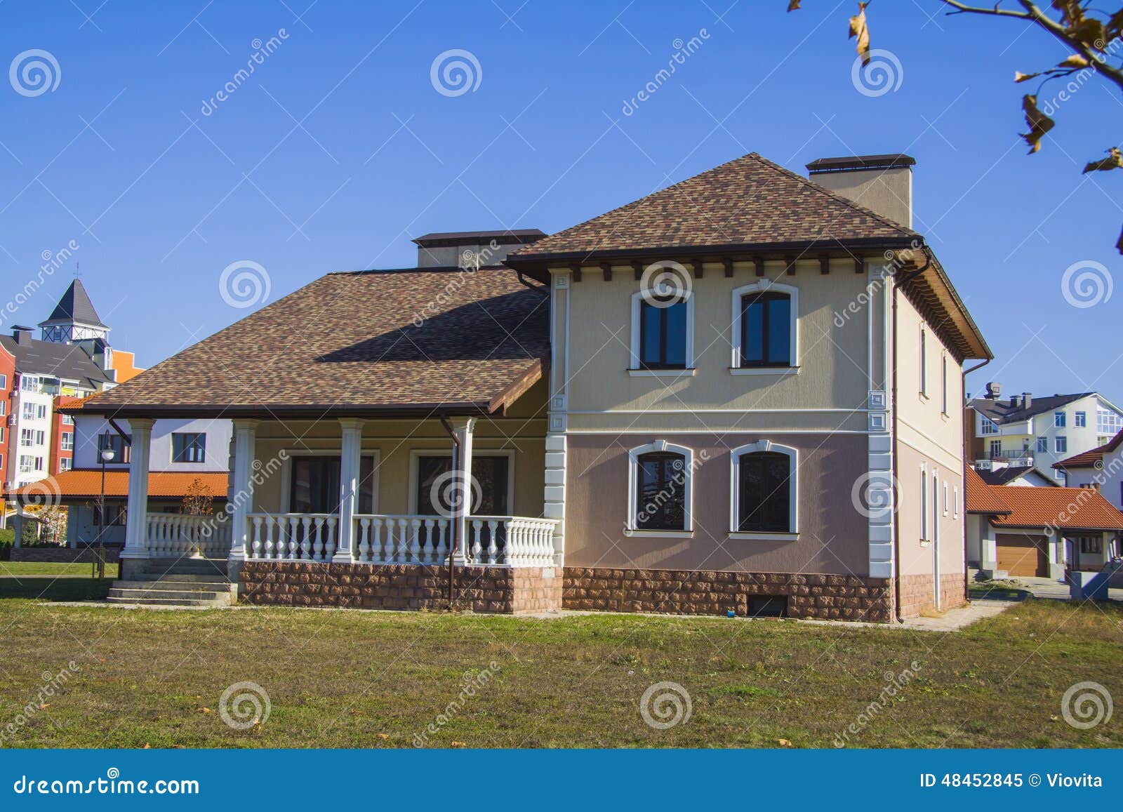 Newly Built Alpine House In German Village Stock Photo Image