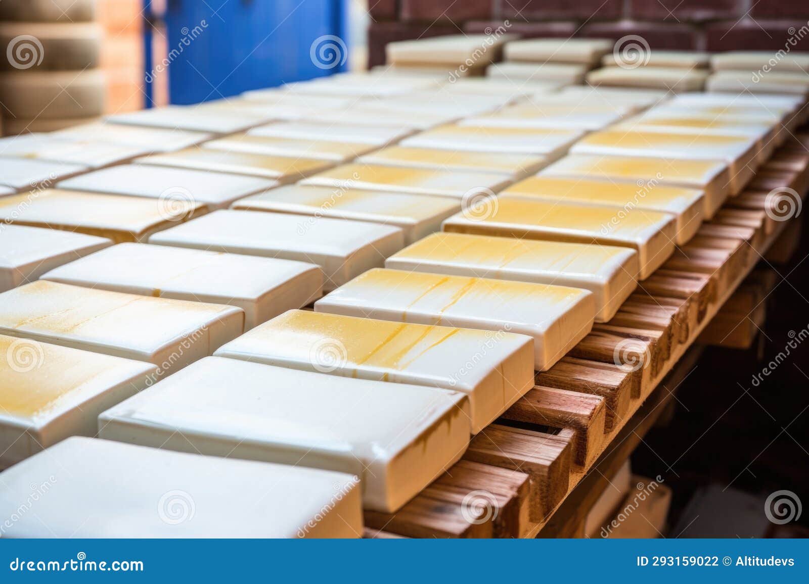 Newly Grouted Ceramic Tiles Drying Naturally Stock Illustration