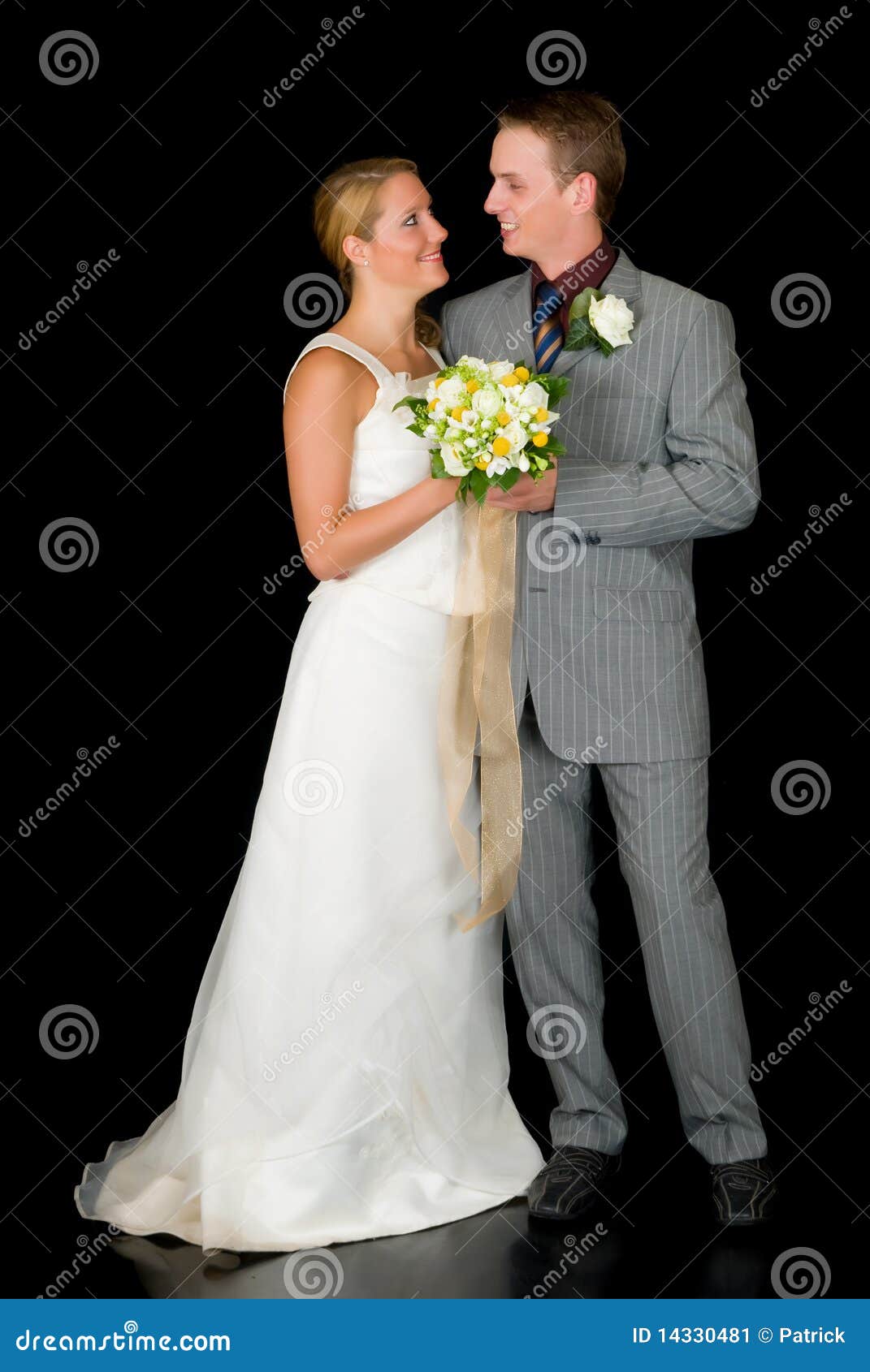 Newly wed couple stock image. Image of festive, flower 14330481