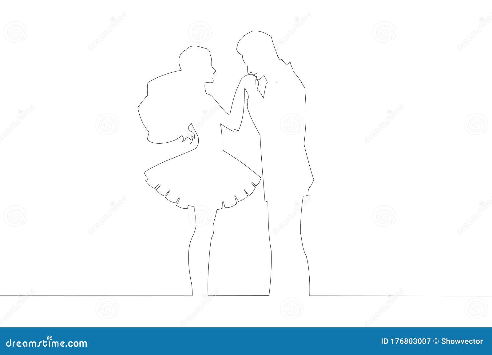 newly wed pair countur line drawing outline wedding  .