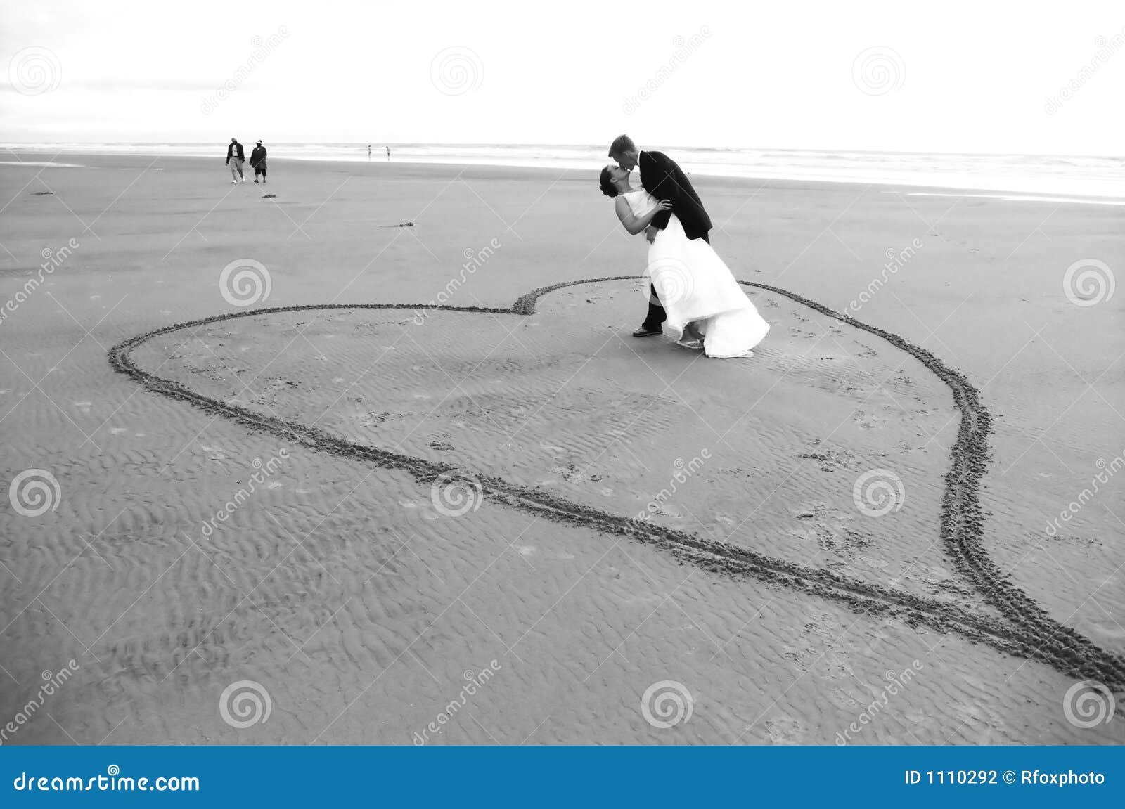 newlyweds on beach