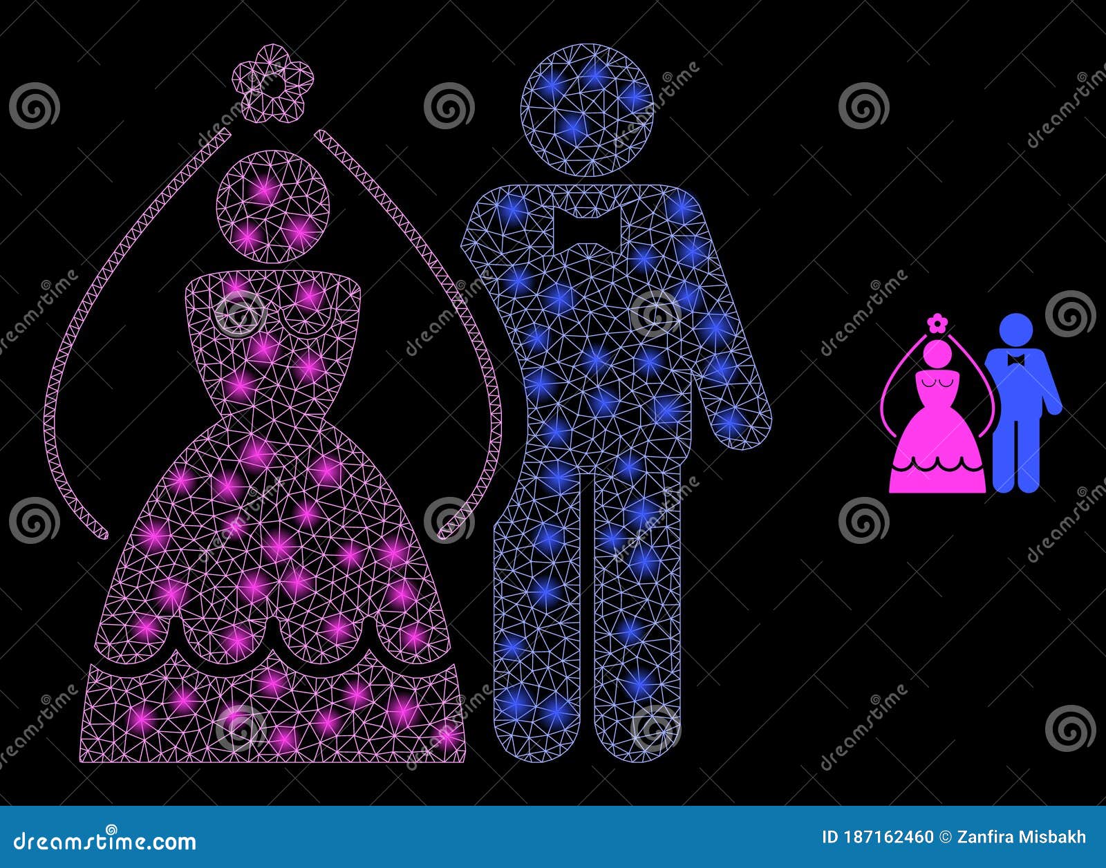 newlyweds - bright web network with lightspots