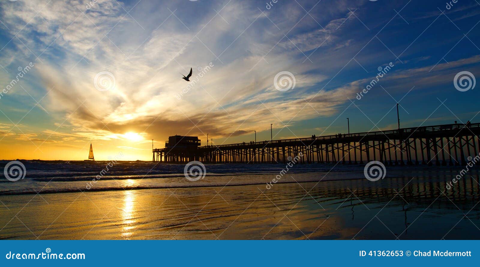 newport beach california pier at sunset