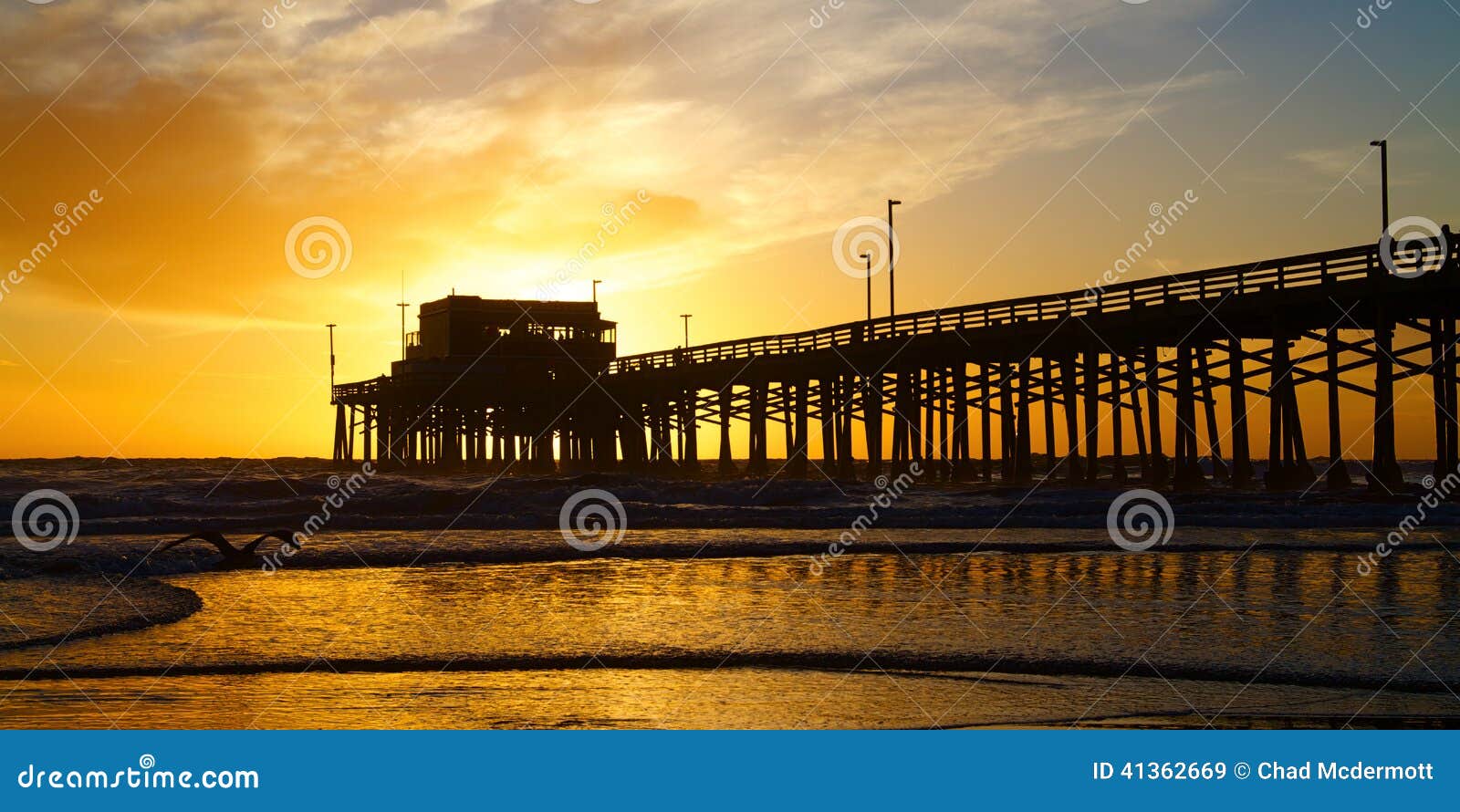 newport beach california pier at sunset
