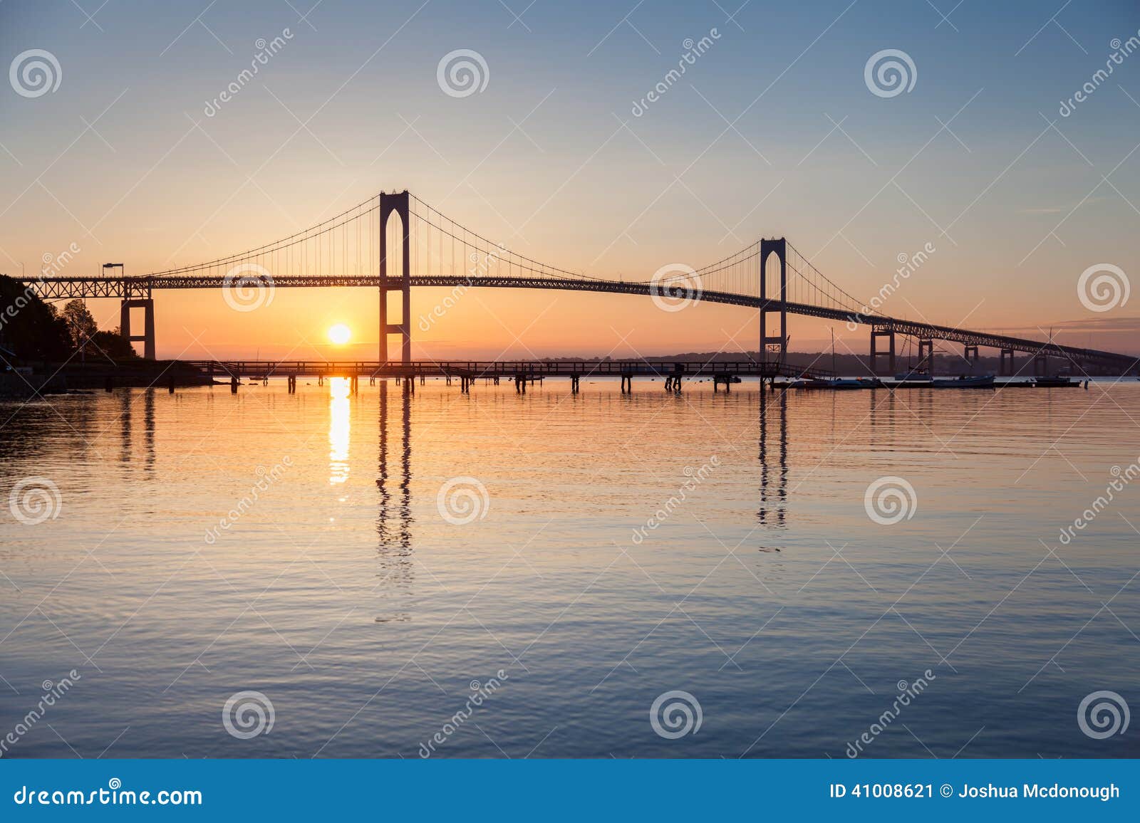 newport bridge sunrise