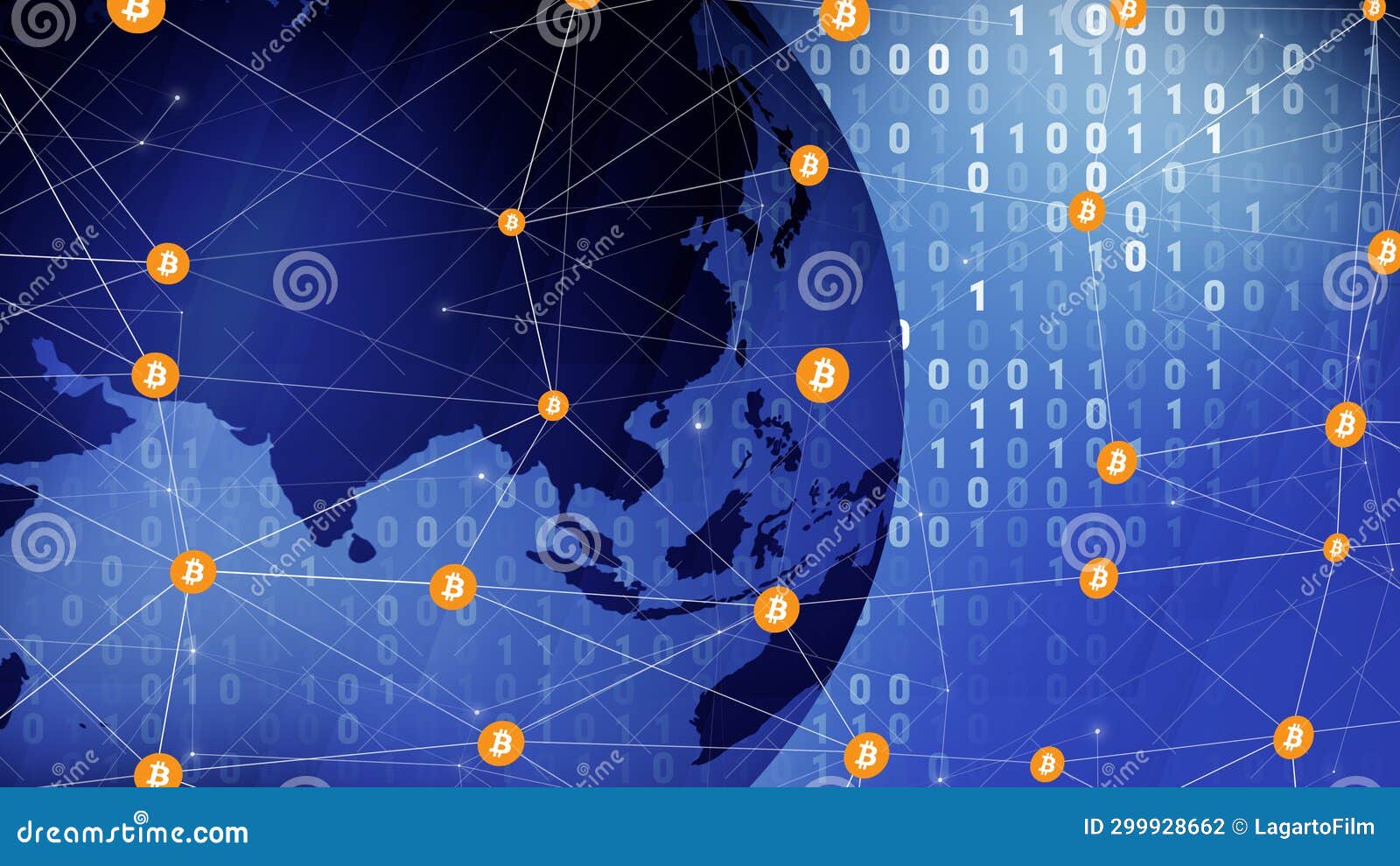 Cryptocurrency Bitcoin Globe Binary Digital Money Investment, Financial  Technology, and Crypto Asset on Rotating Globe with High Stock Illustration  - Illustration of market, services: 299928662