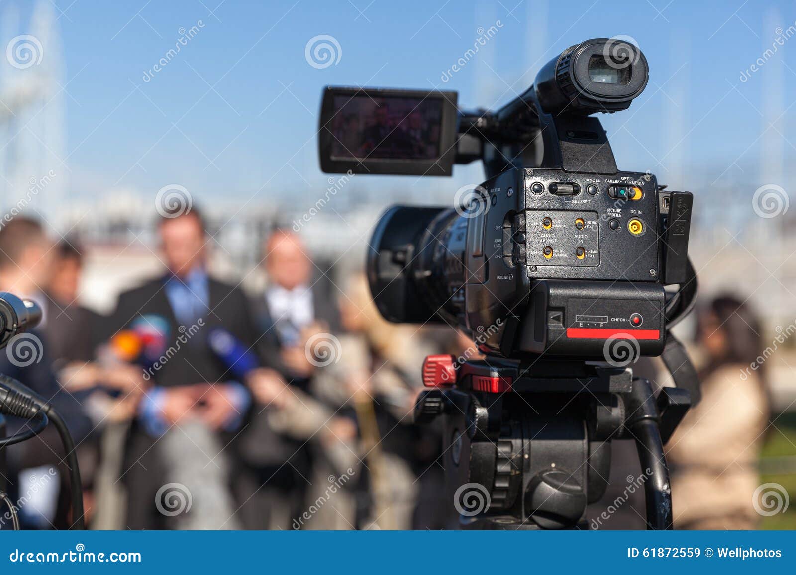 News Conference. Filming an Event with a Video Camera. Stock Image ...