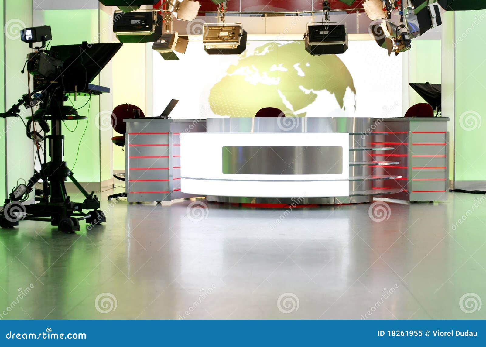 news desk in a television studio
