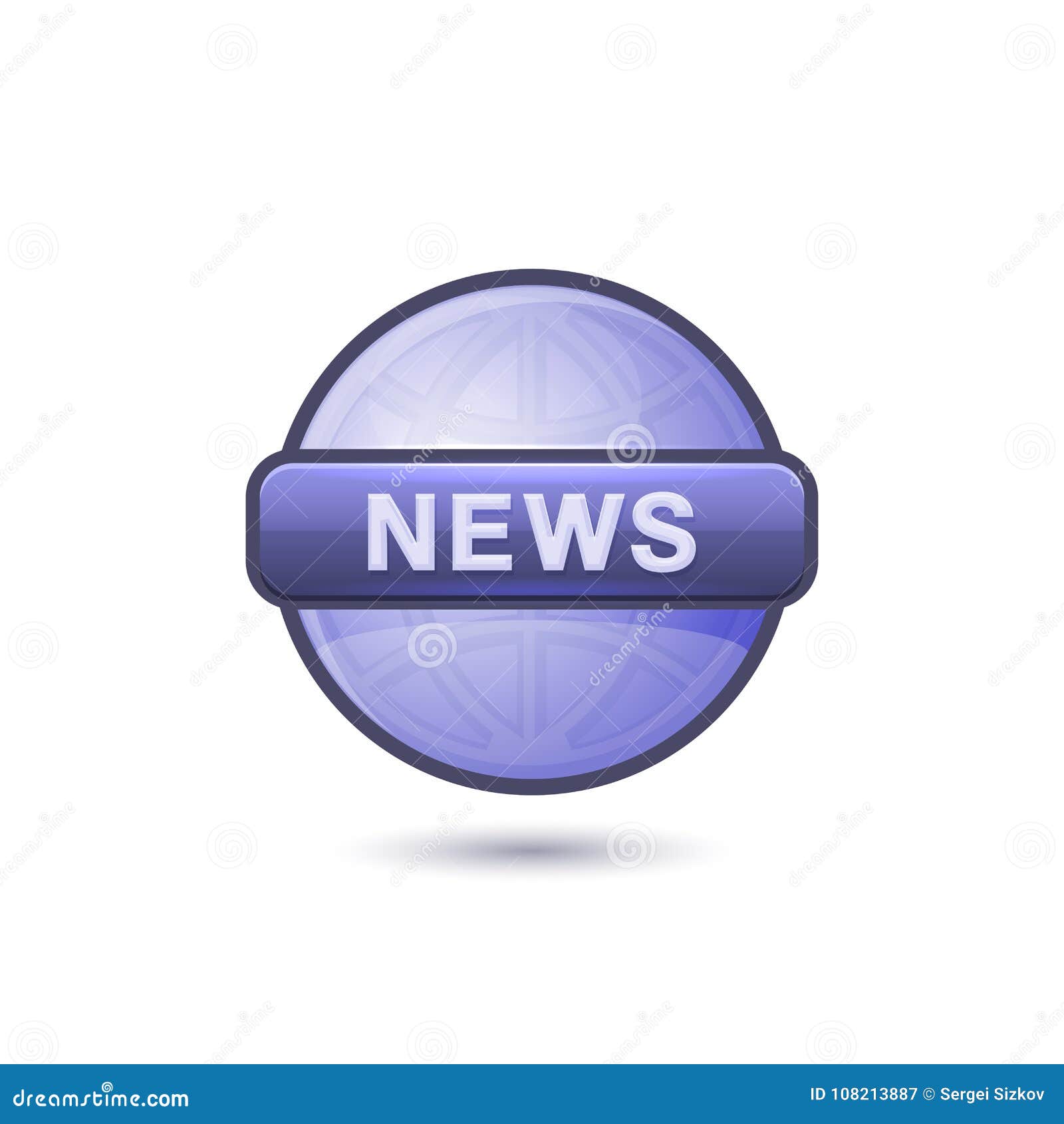 News Media Icon on White Background. Vector Stock Vector Illustration
