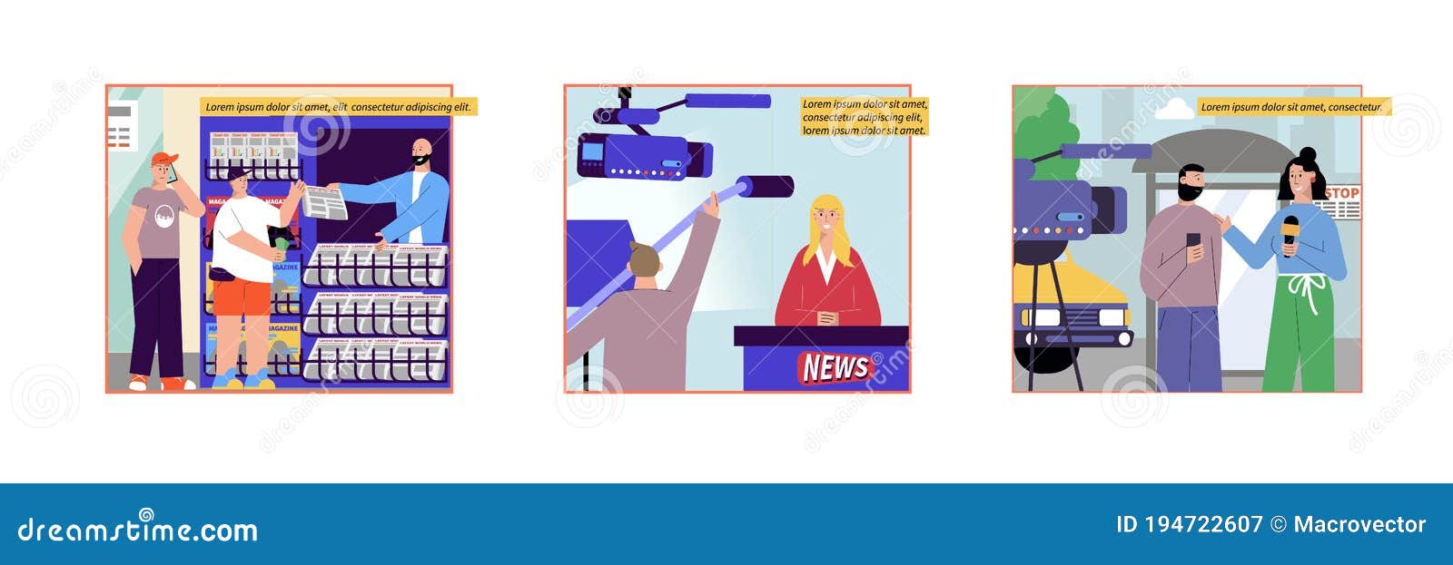 news reportage compositions set