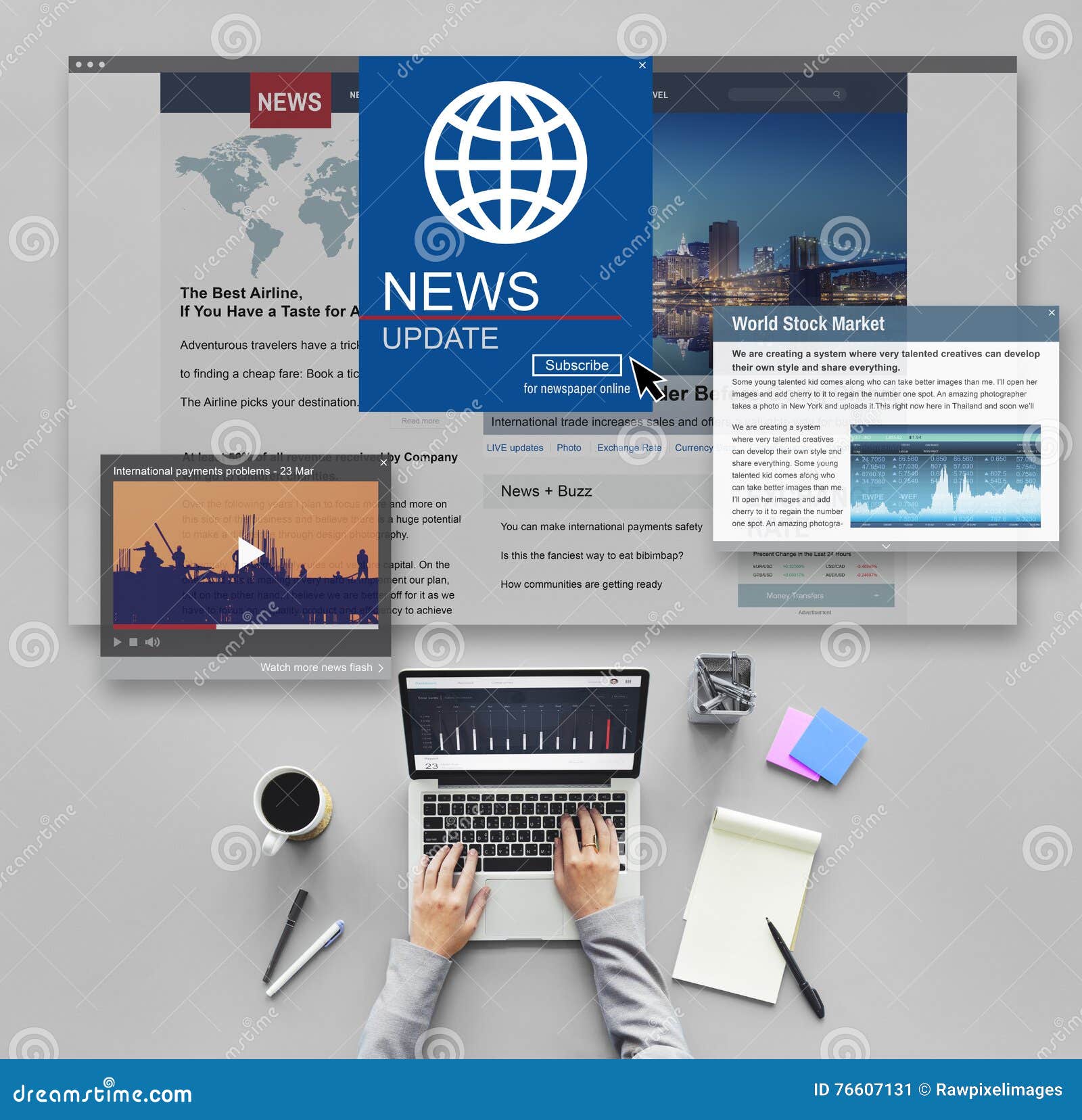 News Update Journalism Headline Media Concept Stock Image Image of