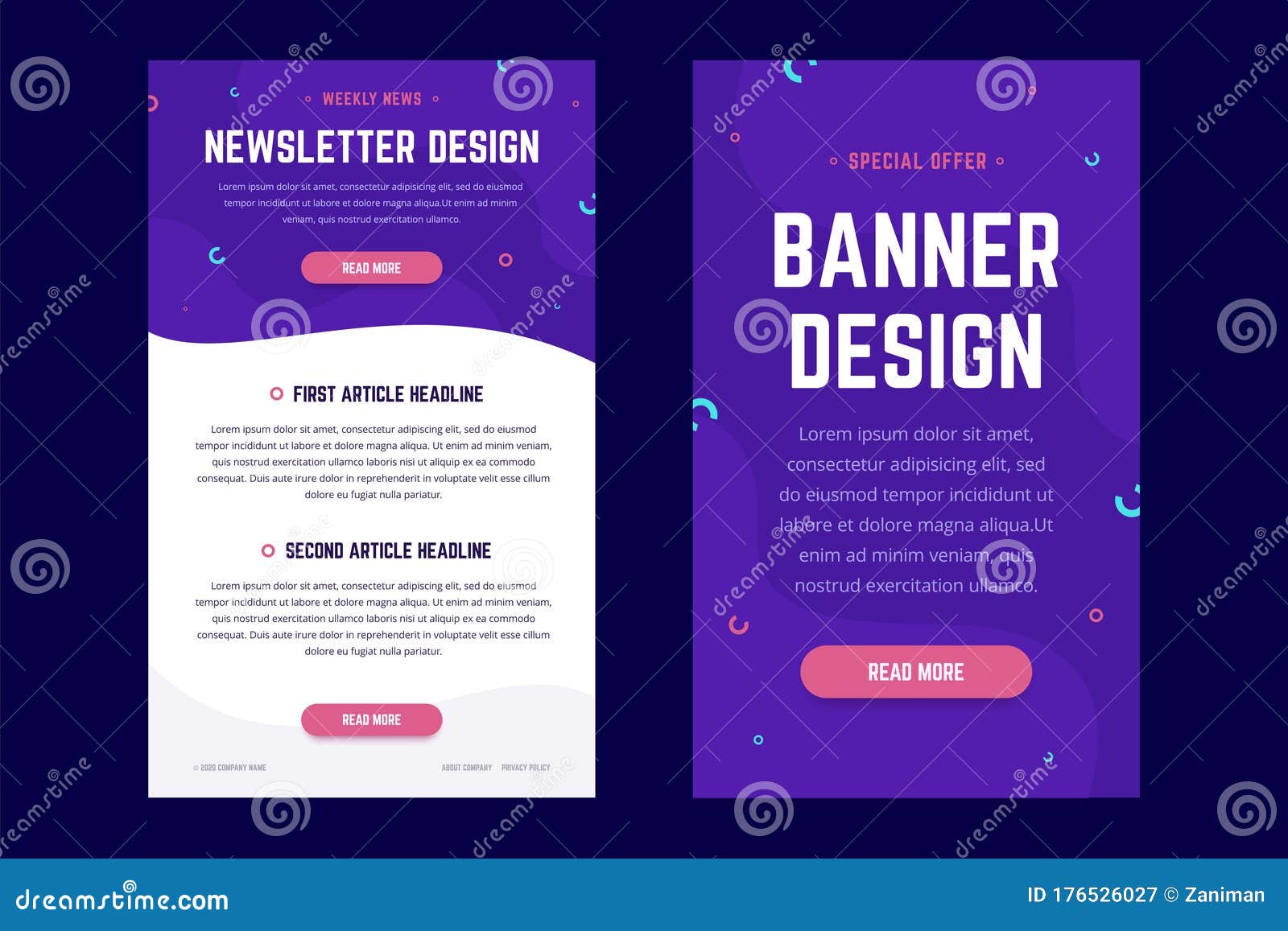 Newsletter Email Design Template And Vertical Banner Design Template Stock Vector Illustration Of Marketing Business Newsletter Email Design Template And Vertical Banner Design Template Stock Vector Illustration Of Marketing Business