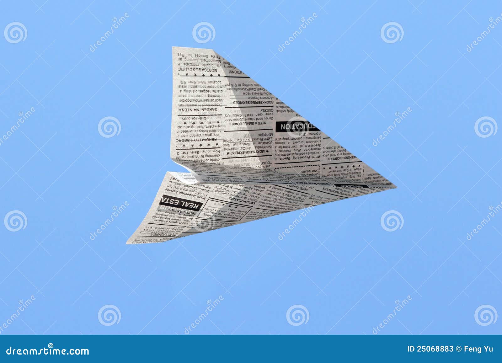 Newspaper Airplane RoyaltyFree Stock Photography