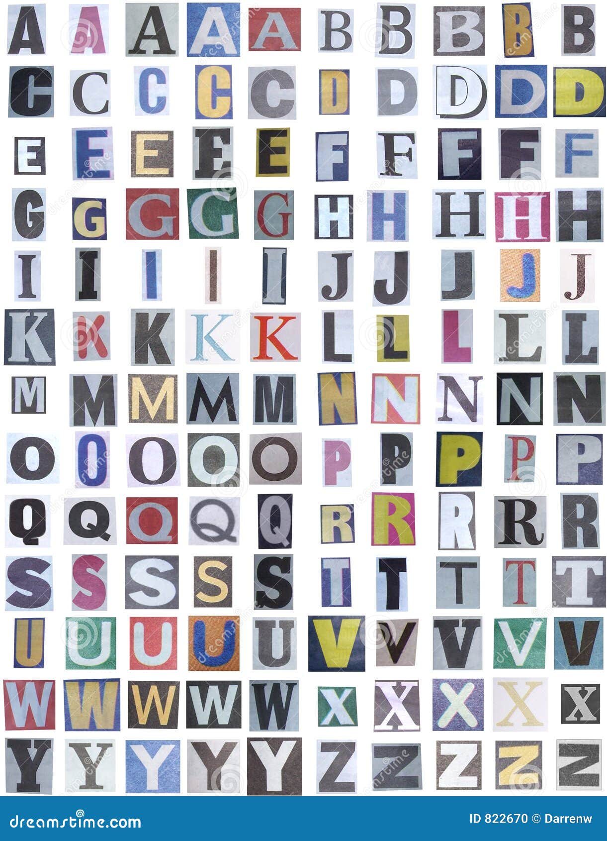 newspaper alphabet upper