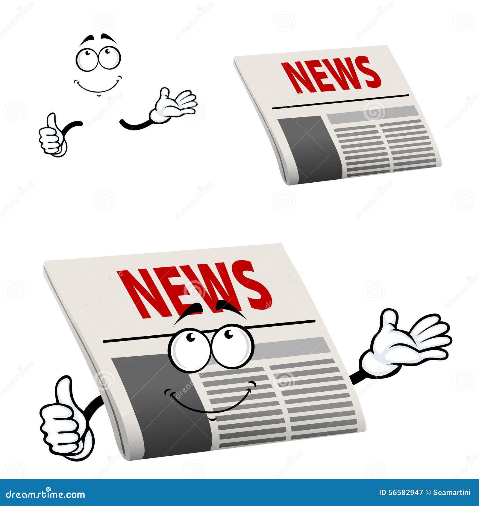 Newspaper Character with News Headline Stock Vector - Illustration of ...