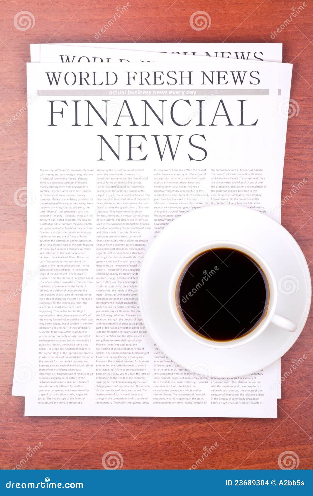 Newspaper FINANCIAL NEWS stock photo. Image of document 23689304