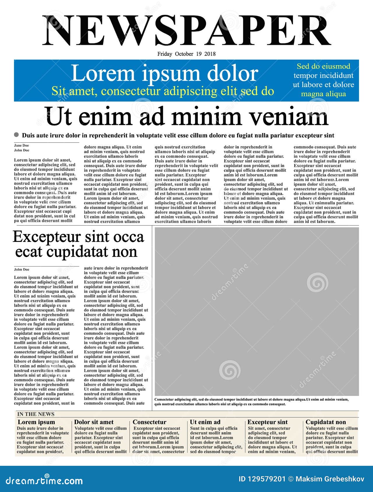 Newspaper Cover Page Template from thumbs.dreamstime.com