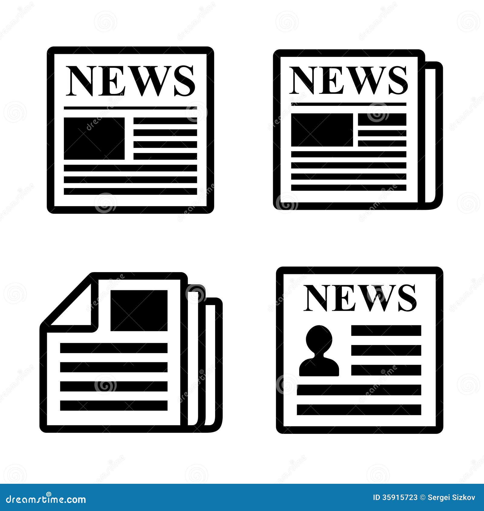 Newspaper Icons Set Stock Vector Illustration Of Isolated