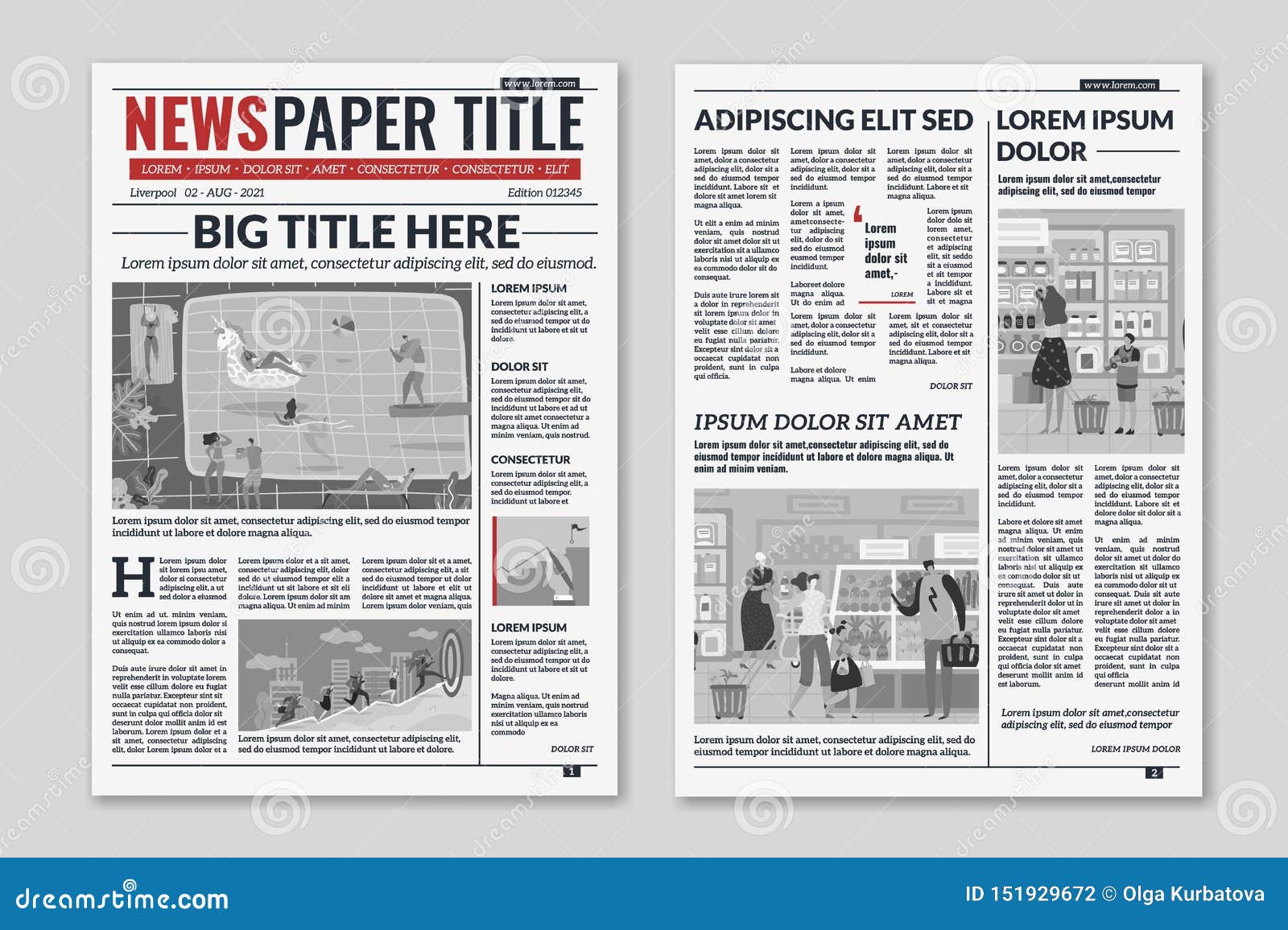 newspaper layout. news column articles newsprint magazine . brochure newspaper sheets. editorial journal 