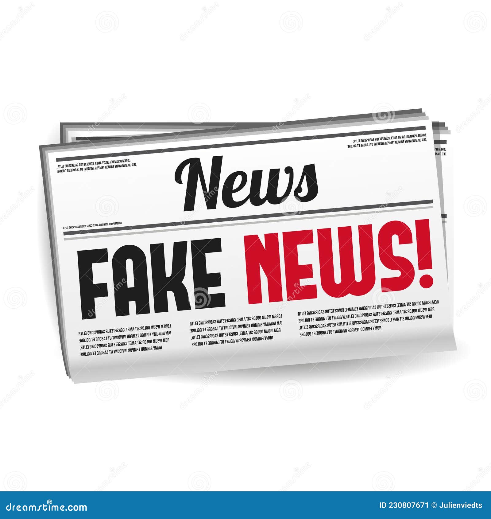 Newspaper Magazine - Fake News on White Background Stock Illustration ...