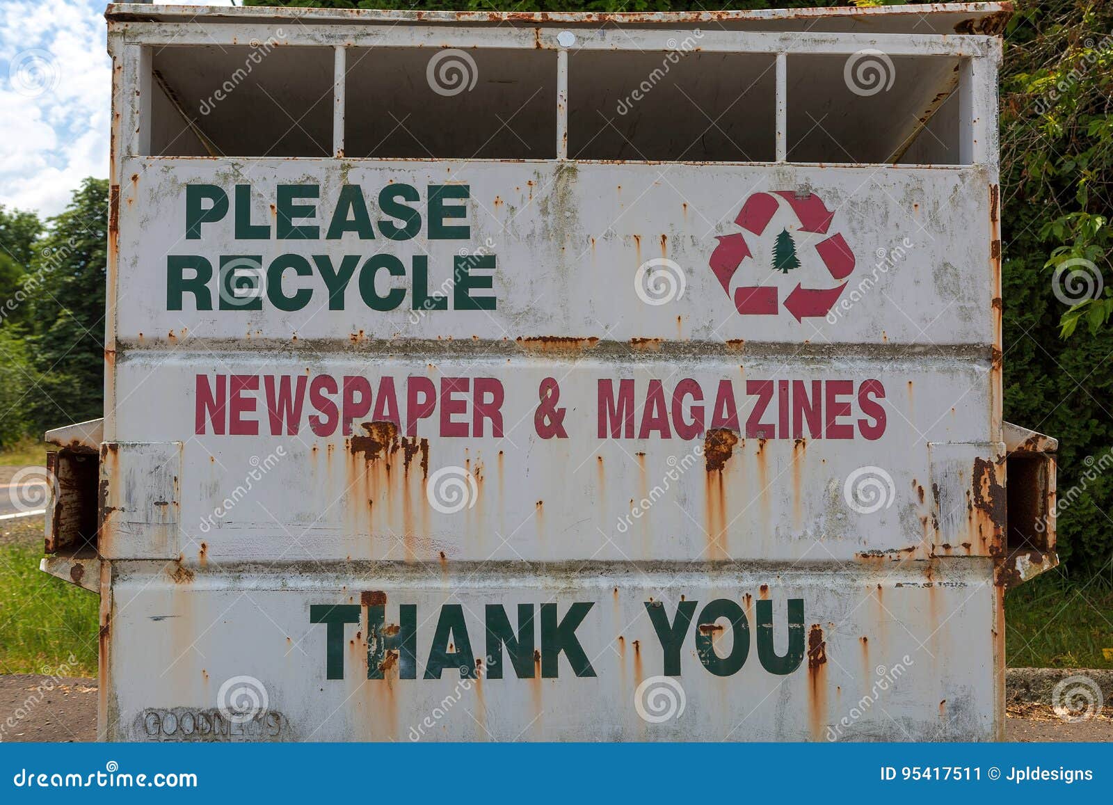 Newspaper and Magazine Recycle Dumpster Stock Image Image of united