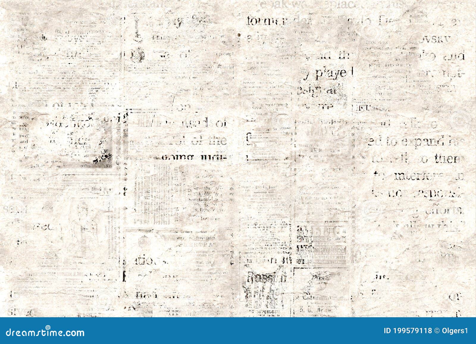 Newspaper Paper Grunge Vintage Old Aged Texture Background Stock  Illustration - Illustration of press, frame: 199579118