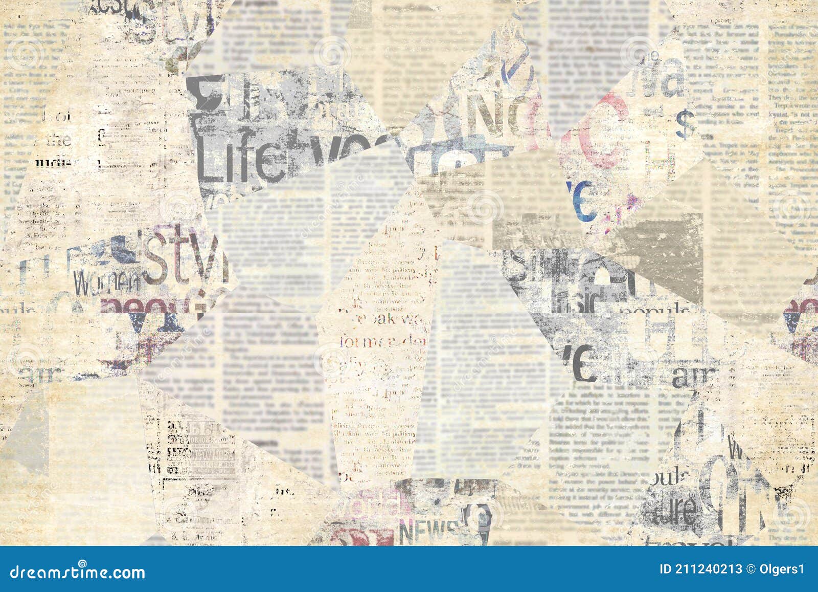 Newspaper paper grunge aged newsprint pattern background. Vintage