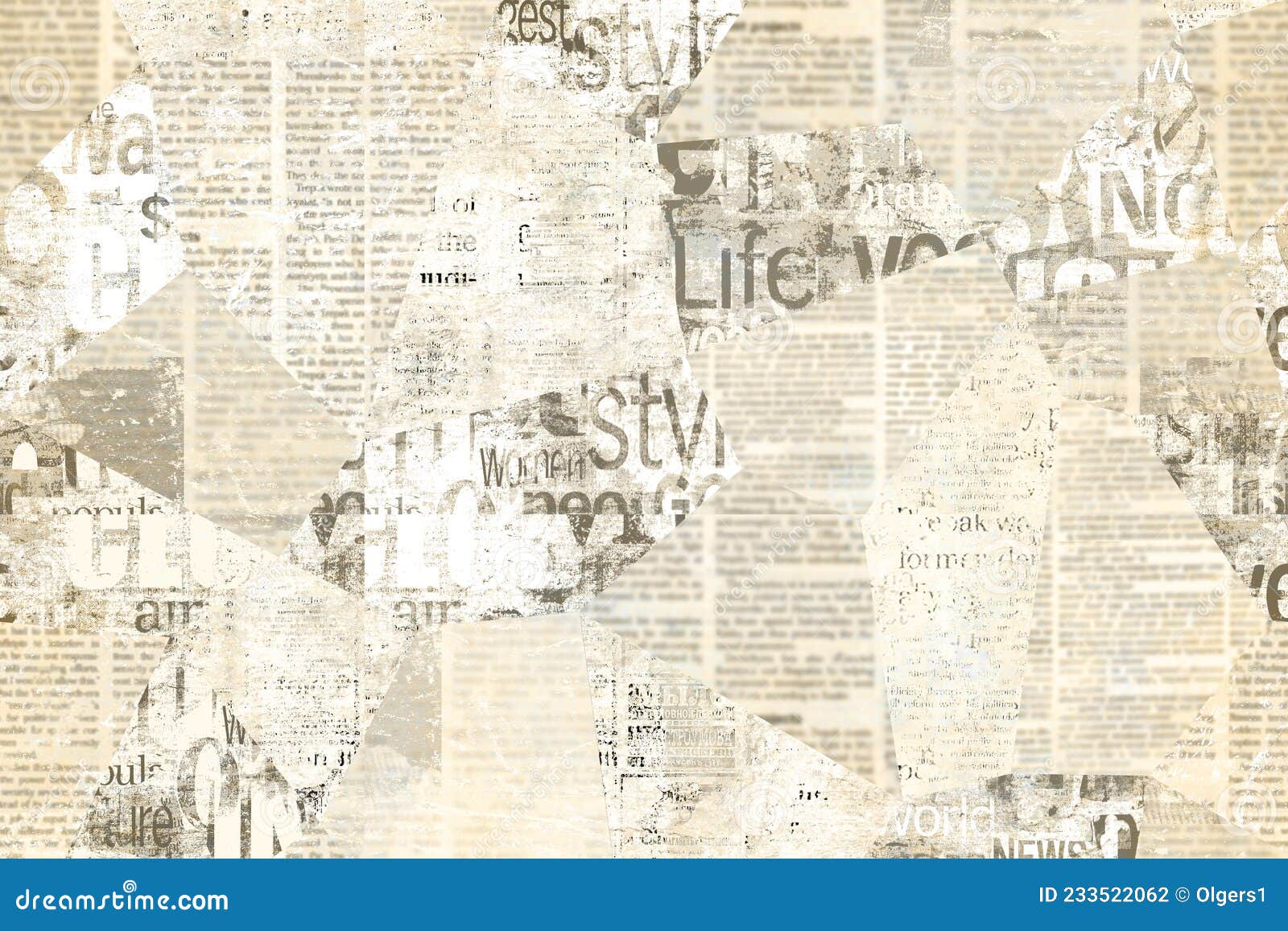 Old paper texture background. Newspaper page vintage style and