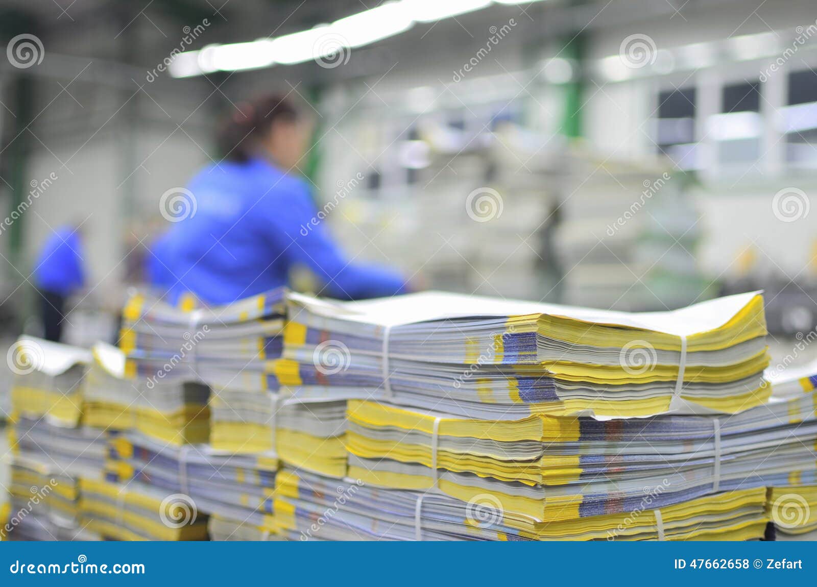 Newspaper production line stock photo. Image of commercial 47662658