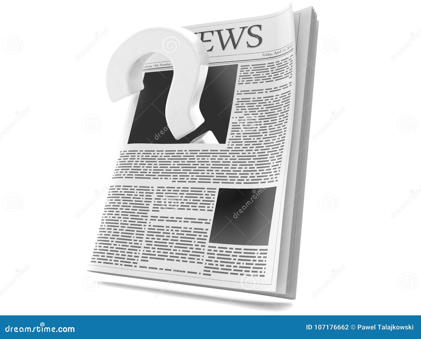 Newspaper with Question Mark Stock Illustration Illustration of