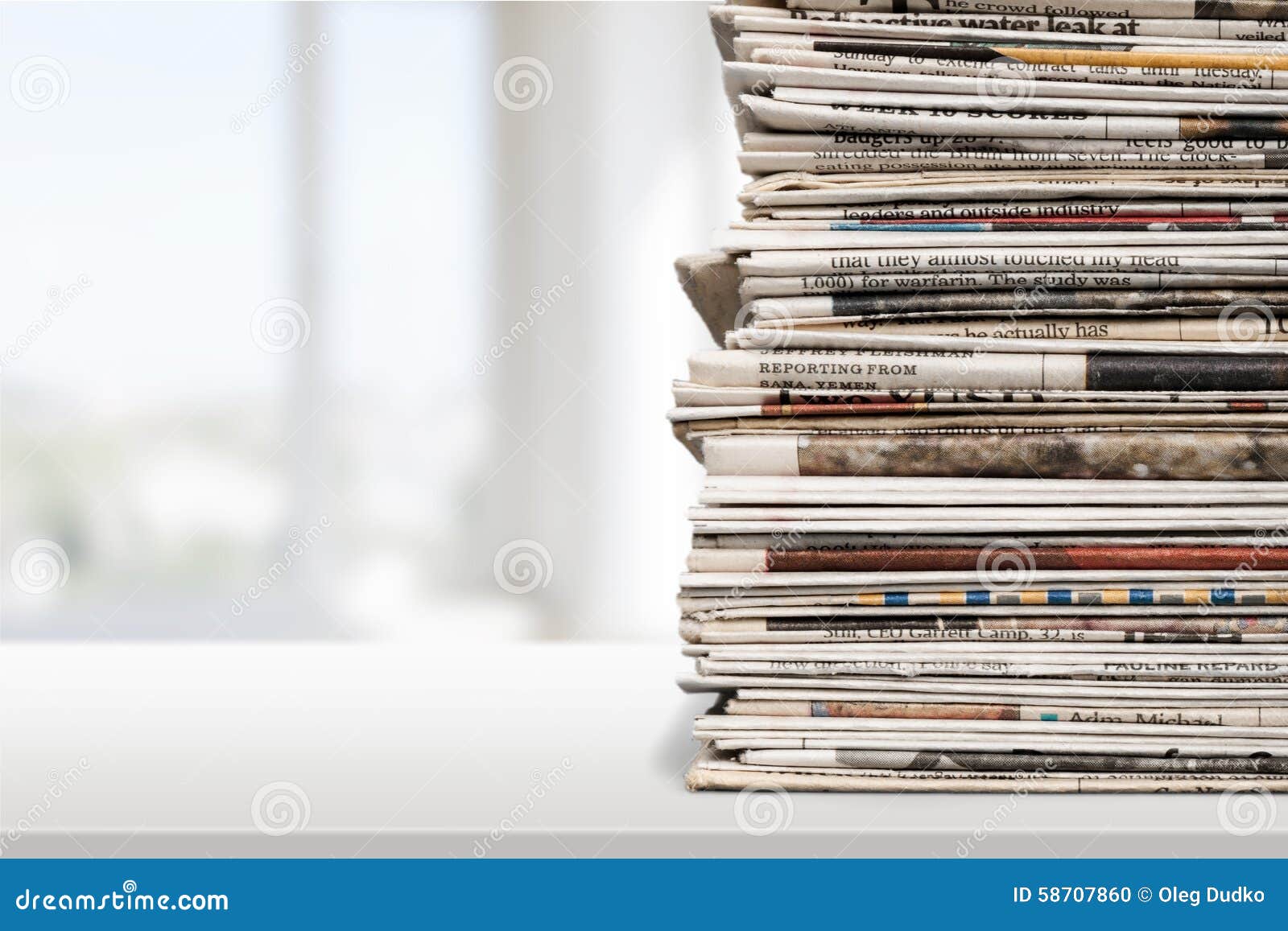 Newspaper stock photo. Image of vertical, closeup, white 58707860
